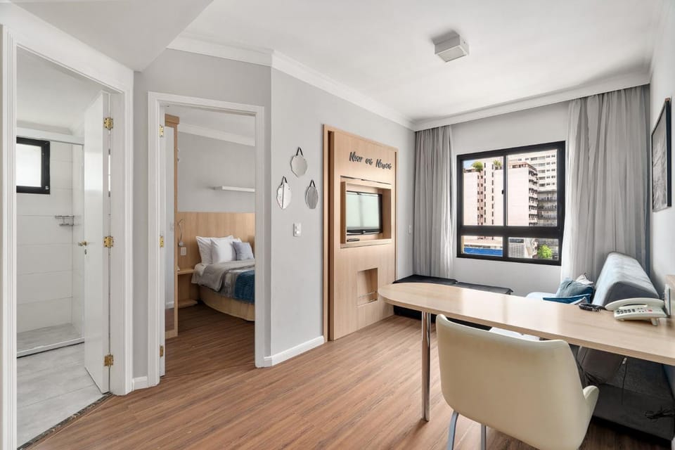 Bed, TV and multimedia, Living room, Photo of the whole room, Seating area, Bedroom, hair dresser, wardrobe