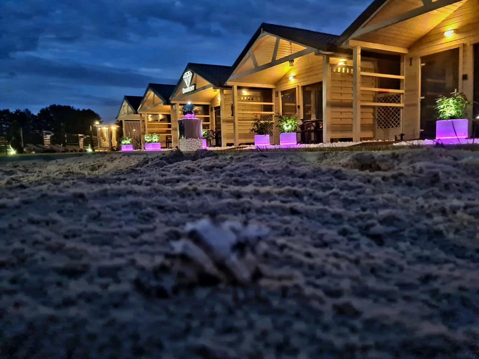 Property building, Night, Garden, Garden view