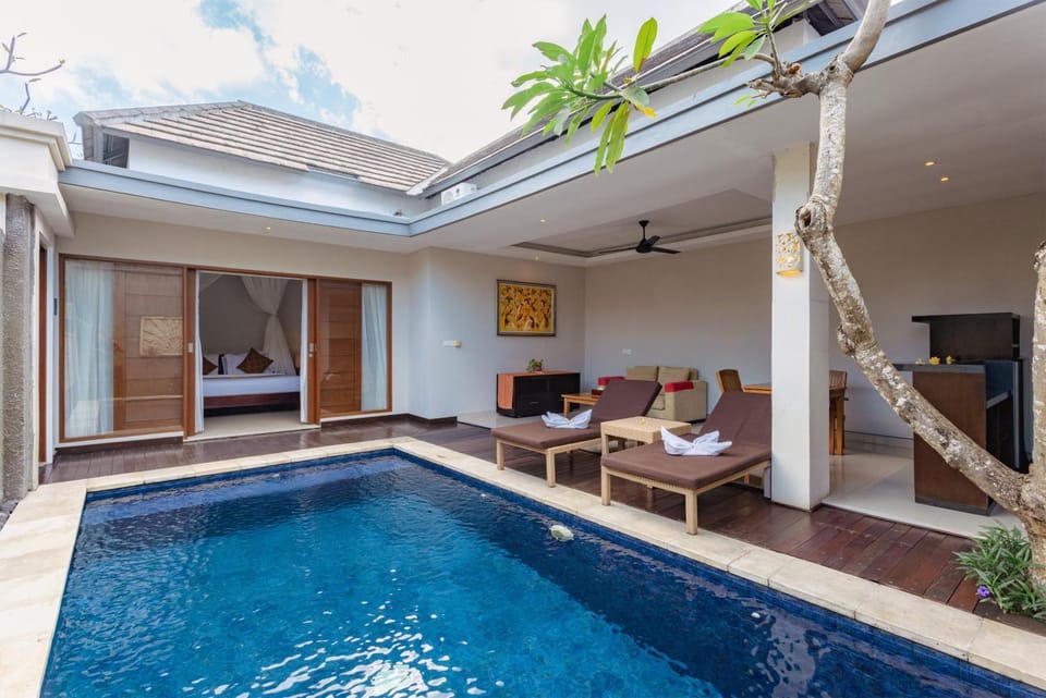 Property building, Living room, Swimming pool