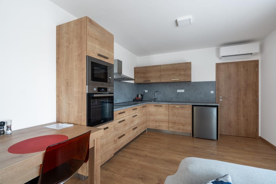 Kitchen or kitchenette, dishwasher, oven