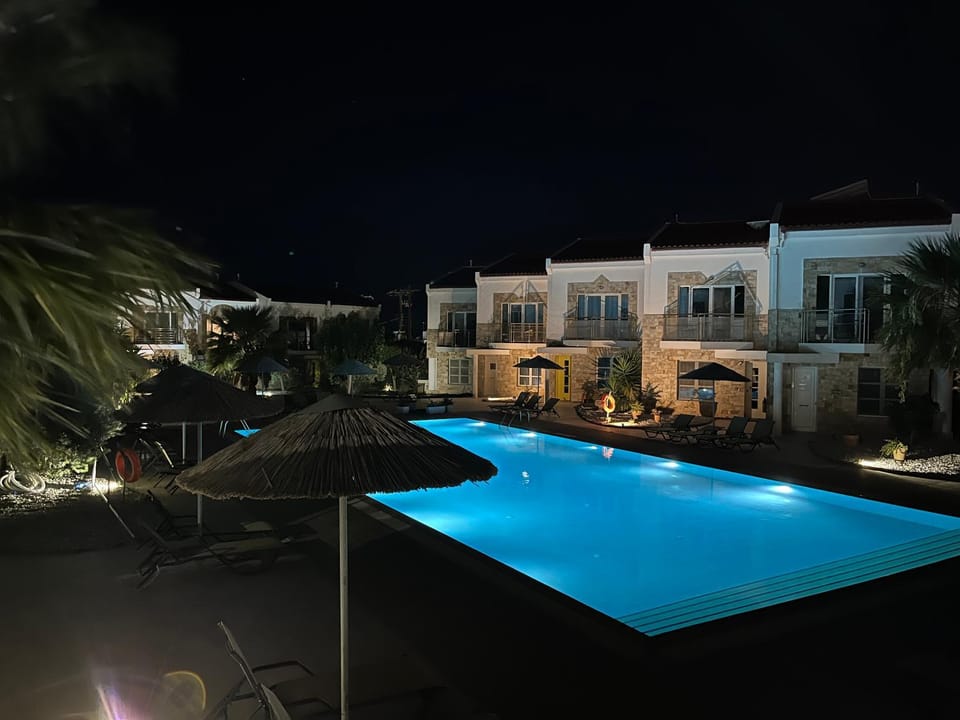 Night, Pool view, Swimming pool