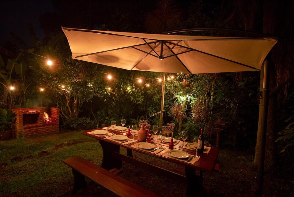 Patio, Night, Garden, Dining area, Garden view