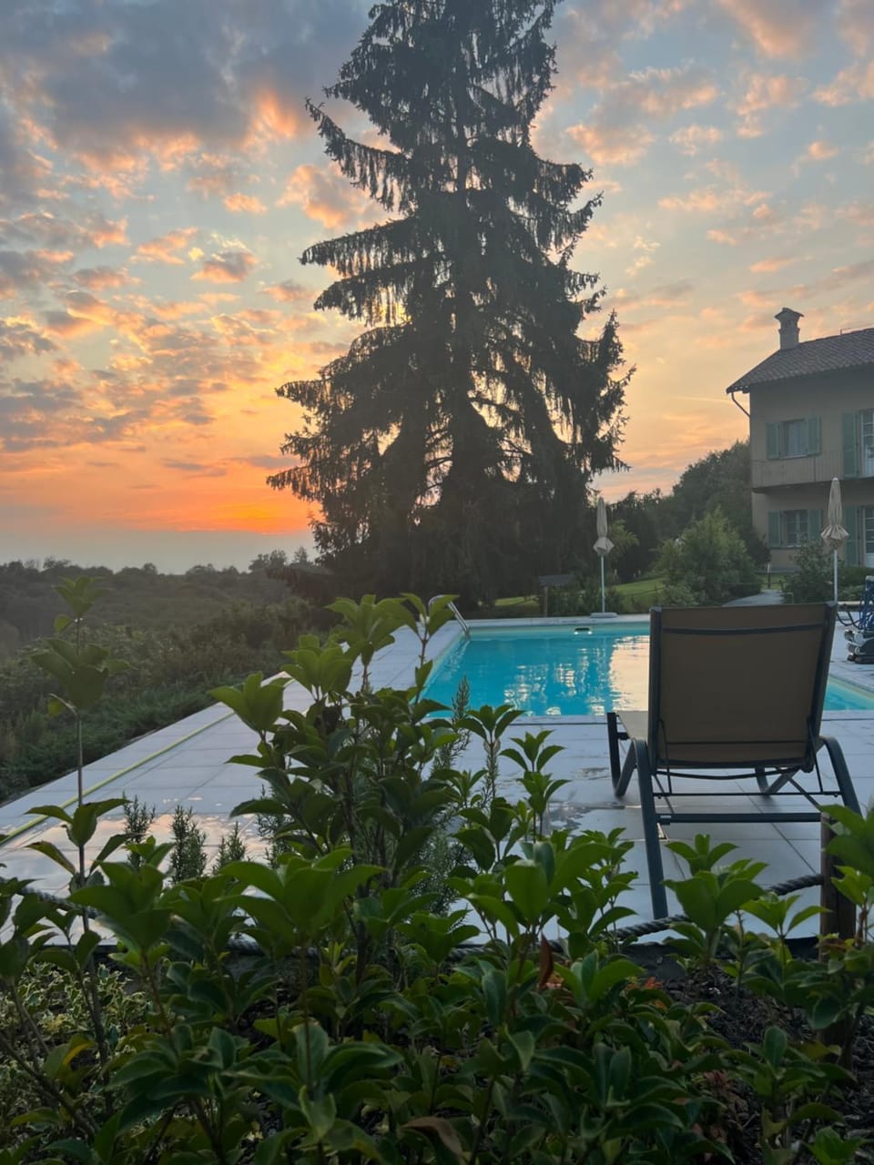 Pool view, Swimming pool, Sunset