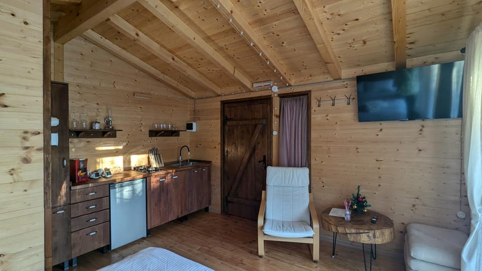 Kitchen or kitchenette, Living room, Seating area
