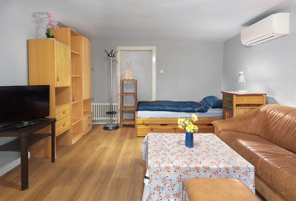 Communal lounge/ TV room, Bed, TV and multimedia, Photo of the whole room, Seating area, Bedroom, wardrobe