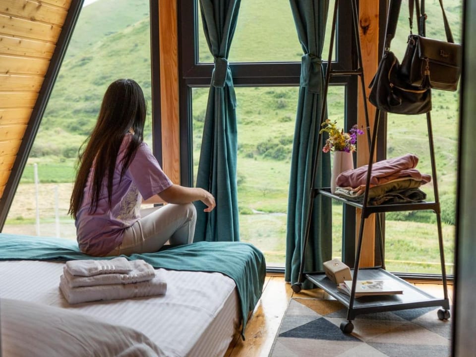 Bed, Natural landscape, Garden, Bedroom, Garden view, towels