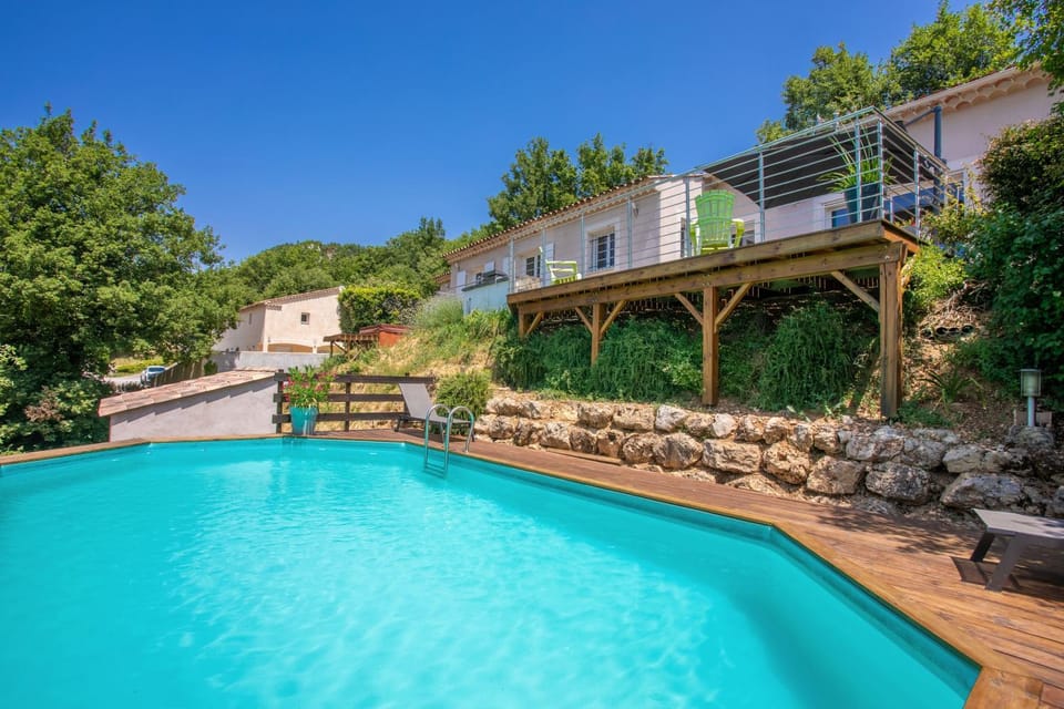 Property building, Living room, Swimming pool