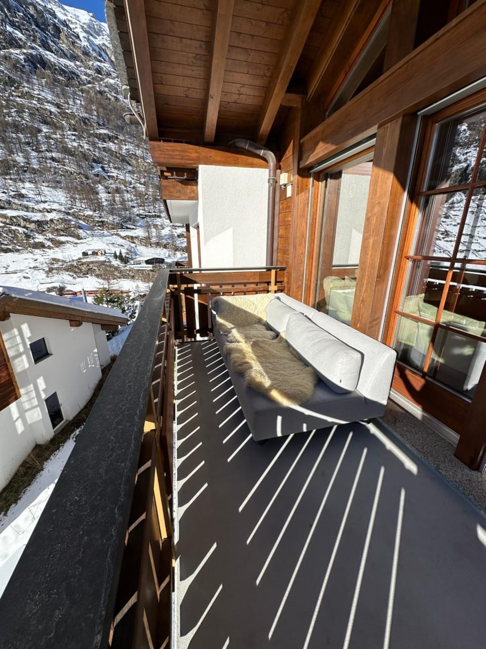 Day, Natural landscape, Winter, View (from property/room), Balcony/Terrace, Seating area, Mountain view, Sunset, hair dresser
