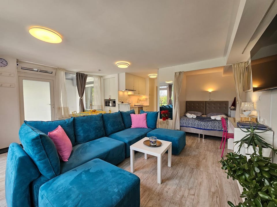 TV and multimedia, Kitchen or kitchenette, Living room, Seating area, Evening entertainment