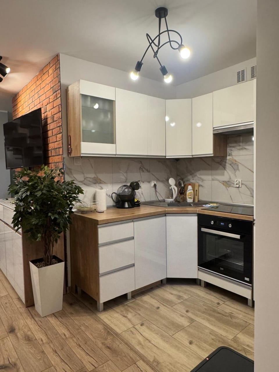 Coffee/tea facilities, Kitchen or kitchenette, dishwasher, oven, stove