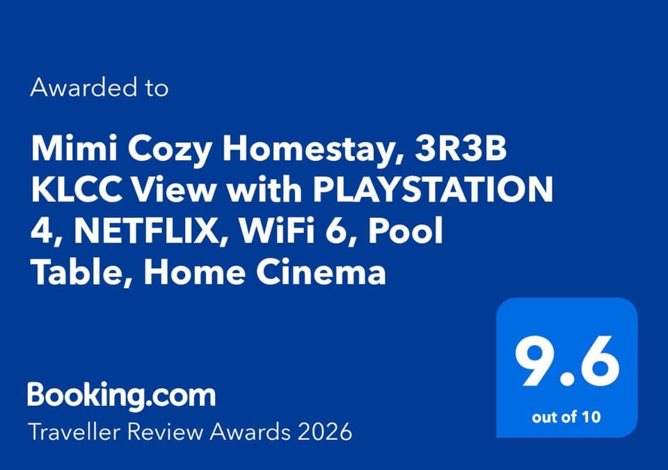 Mimi Cozy Homestay, 3R3B KLCC View with PLAYSTATION 4, NETFLIX, WiFi 6, Home Cinema Apartment in Federal Territory of Kuala Lumpur