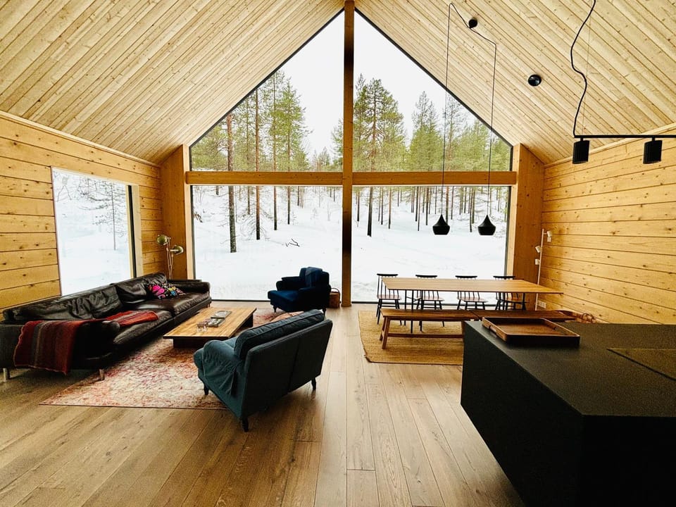 Natural landscape, Winter, Living room, Seating area, Dining area
