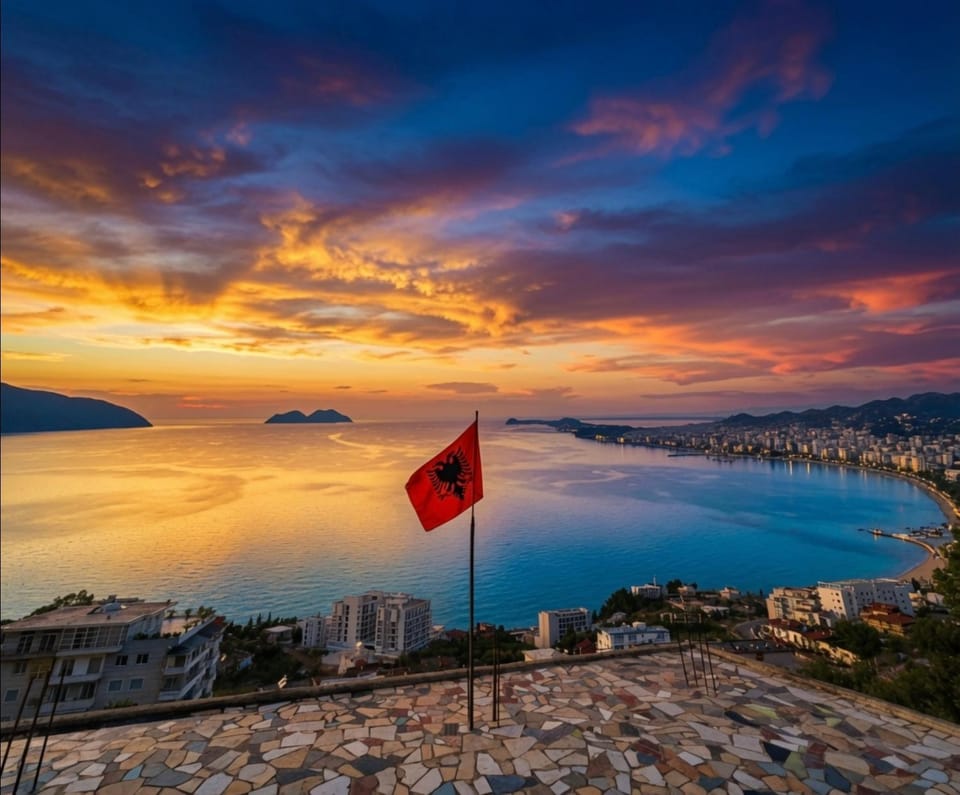 Nearby landmark, Natural landscape, City view, Mountain view, Sea view, Sunset