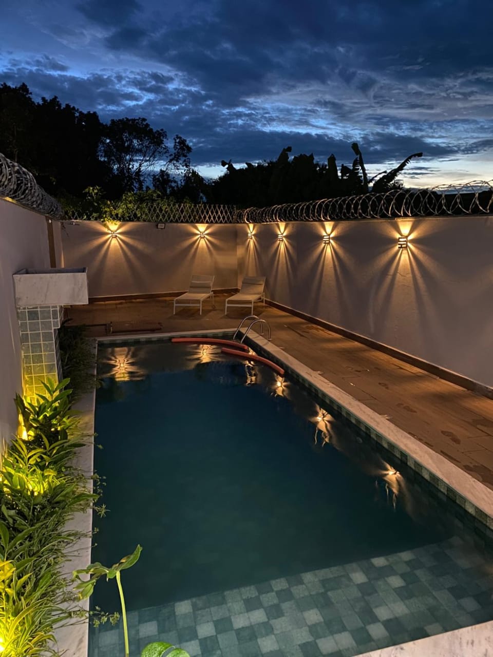 Night, Natural landscape, Pool view, Swimming pool