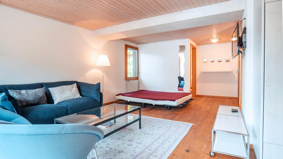 Bed, Living room, Photo of the whole room, Seating area, Bedroom
