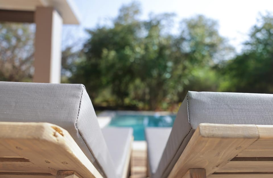 Patio, Garden, Pool view, Swimming pool, sunbed