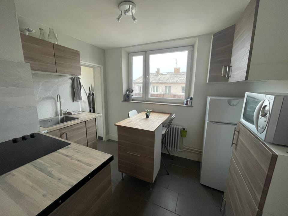 Kitchen or kitchenette, Dining area, minibar, pet friendly, toaster, washing machine