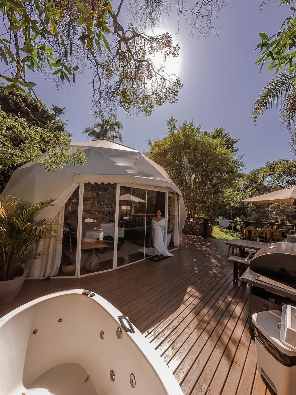 Patio, BBQ facilities, Hot Tub, Garden view, sunbed