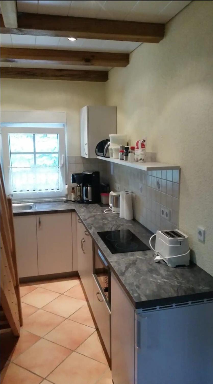 Coffee/tea facilities, Kitchen or kitchenette, stove