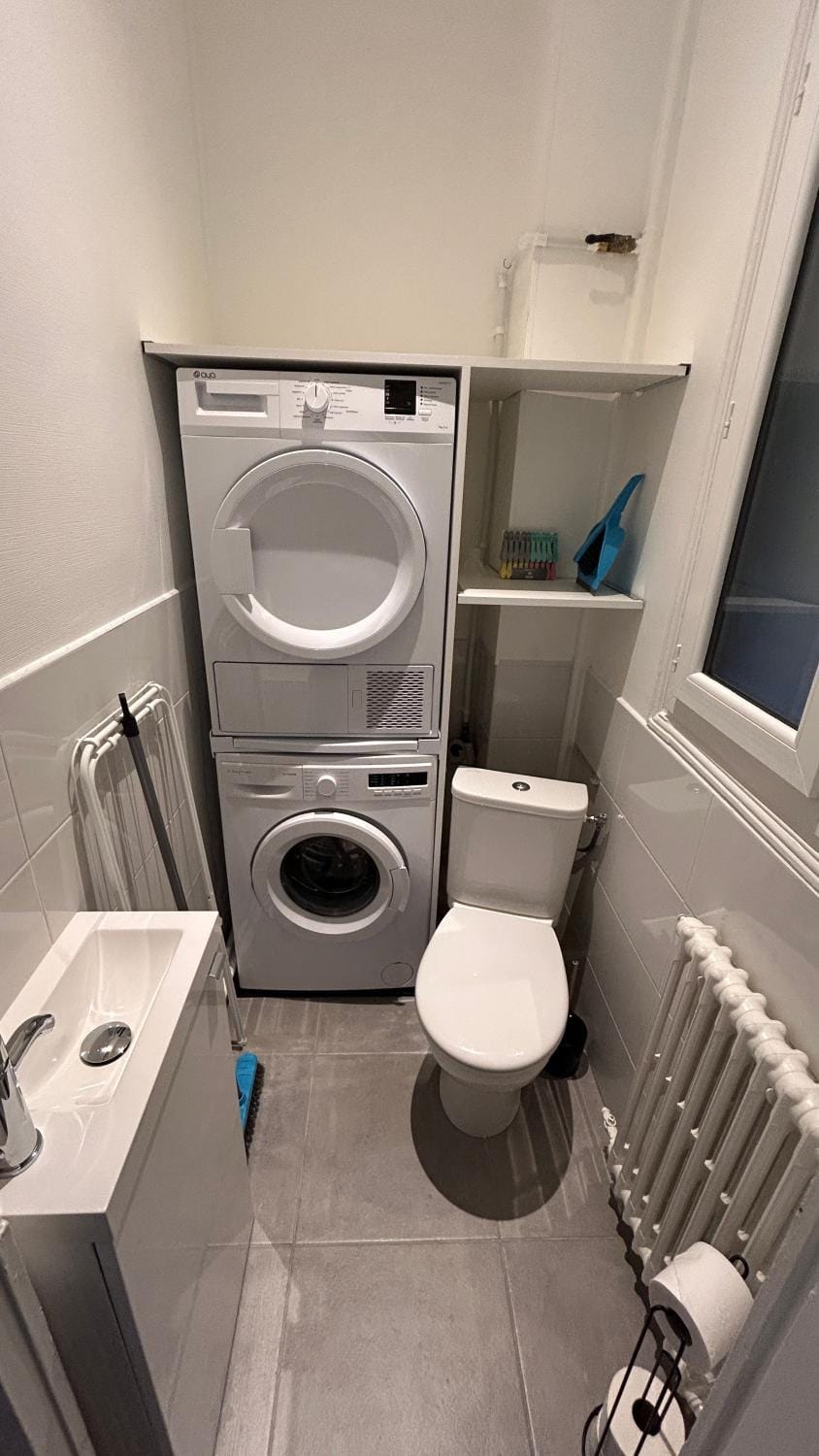 Toilet, washing machine, dryer