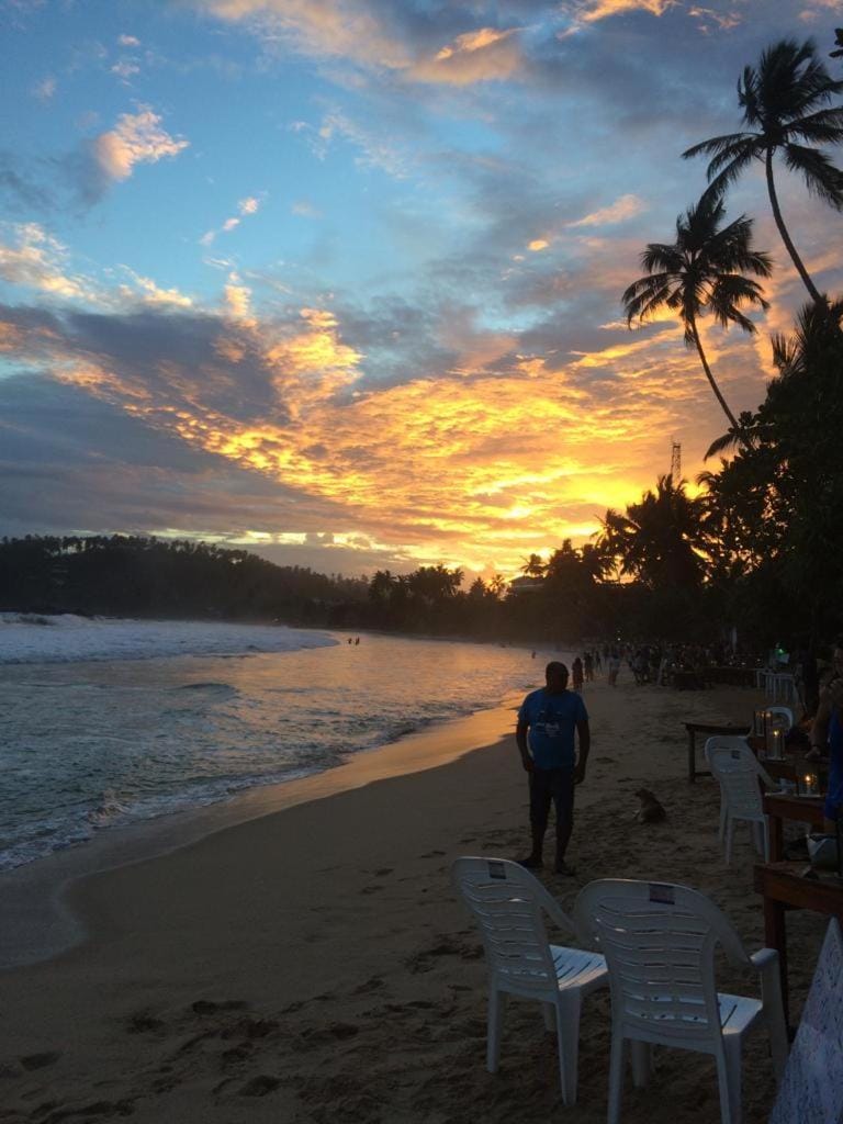 Beach, Sea view, Sunset