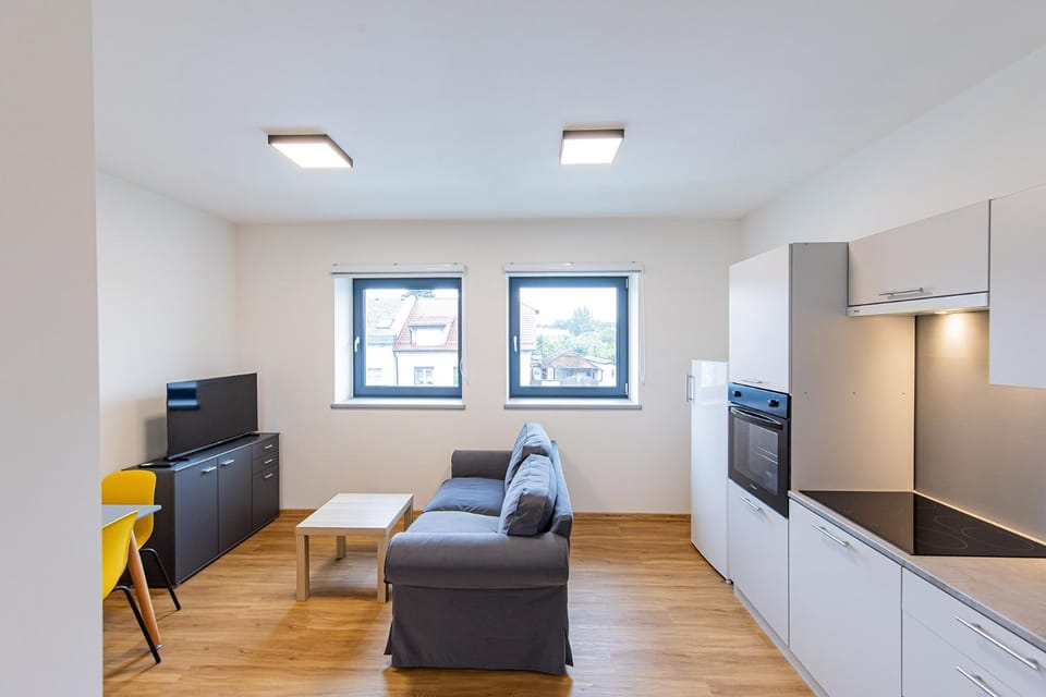 Kitchen or kitchenette, Living room, Seating area
