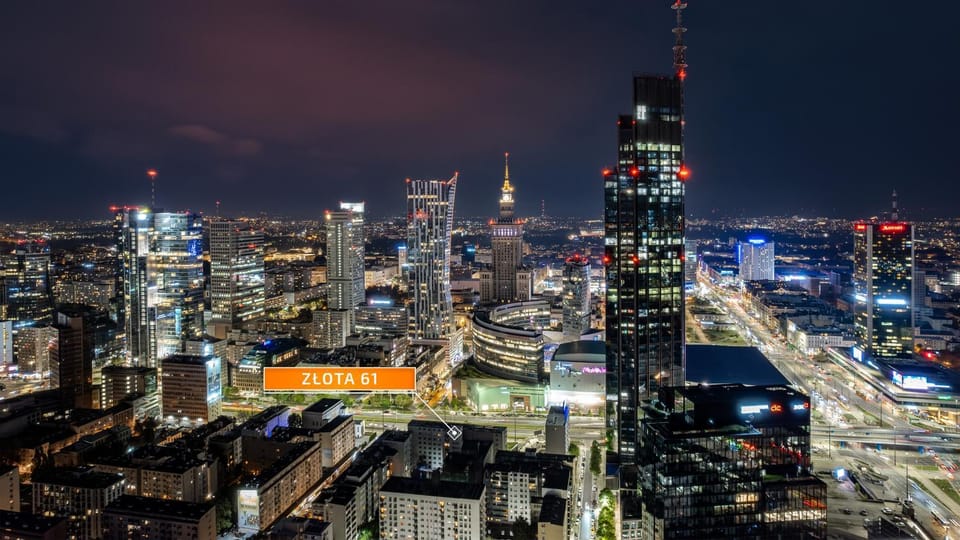 Property building, Night, Bird's eye view
