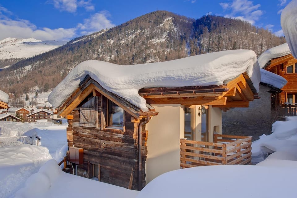 Property building, Winter, Skiing, Mountain view