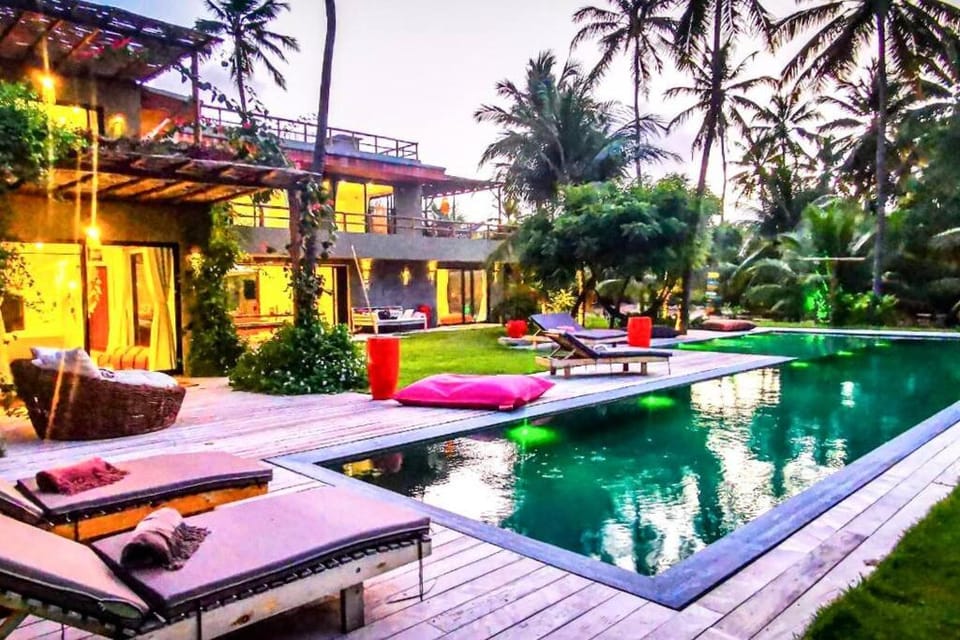 Property building, Day, Natural landscape, Garden, Garden view, Pool view, Swimming pool