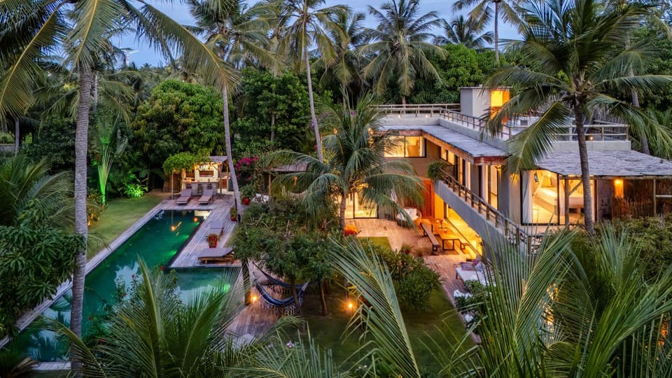 Property building, Natural landscape, Garden, Garden view, Pool view, Swimming pool