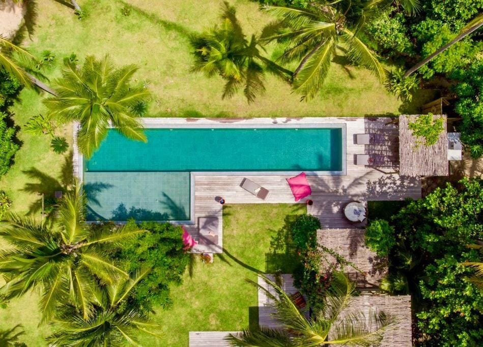 Natural landscape, Bird's eye view, Garden, Pool view, Swimming pool