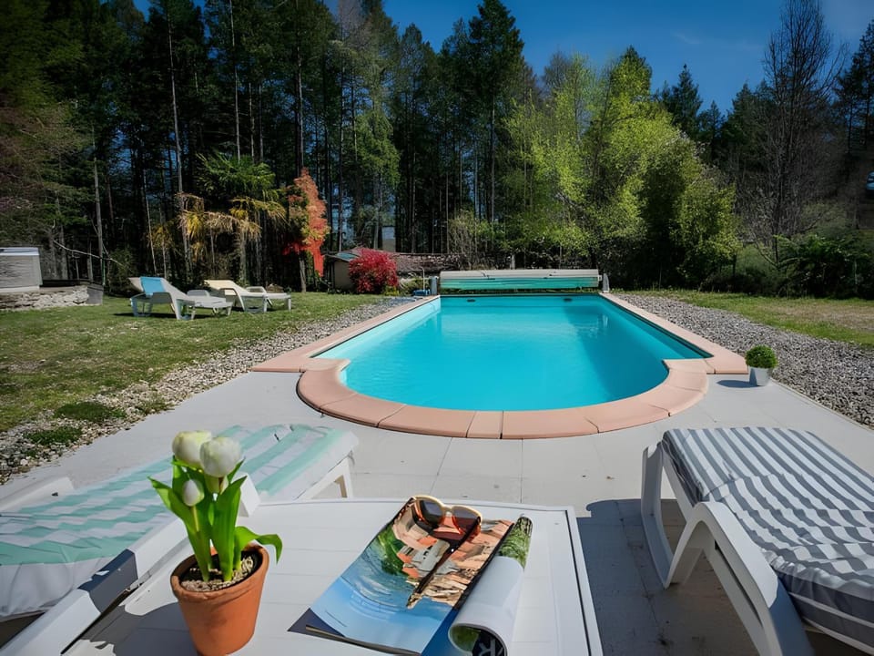 Property building, Living room, Swimming pool