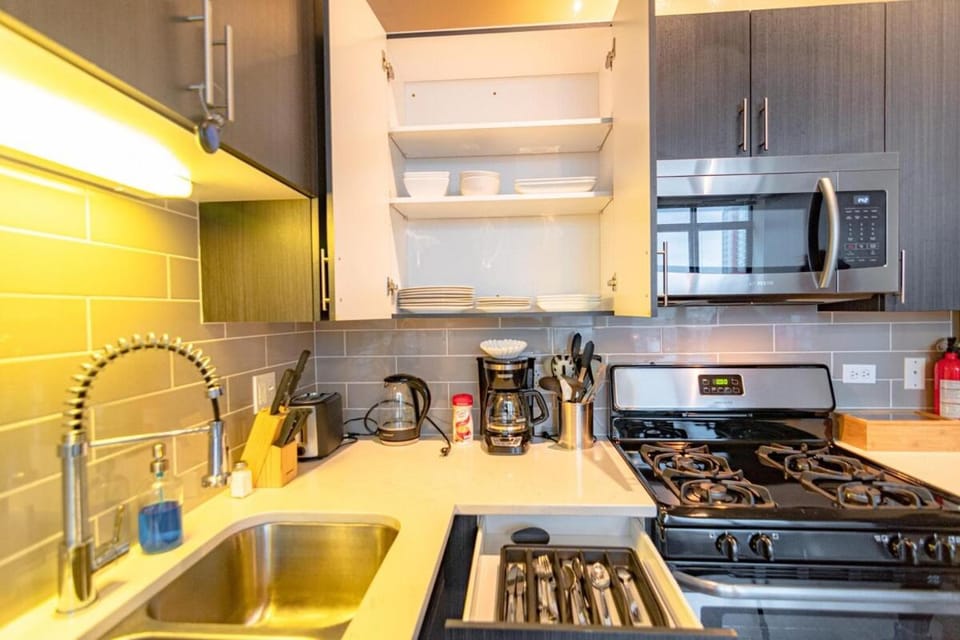 Stylish 2BR Suite with Optional Parking & Gym Access Near Lakefront, Shedd Aquarium and McCormick Center Apartment in South Loop