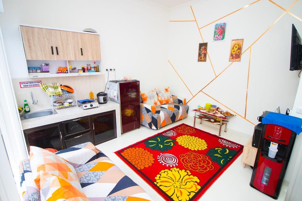 Living room, kitchen