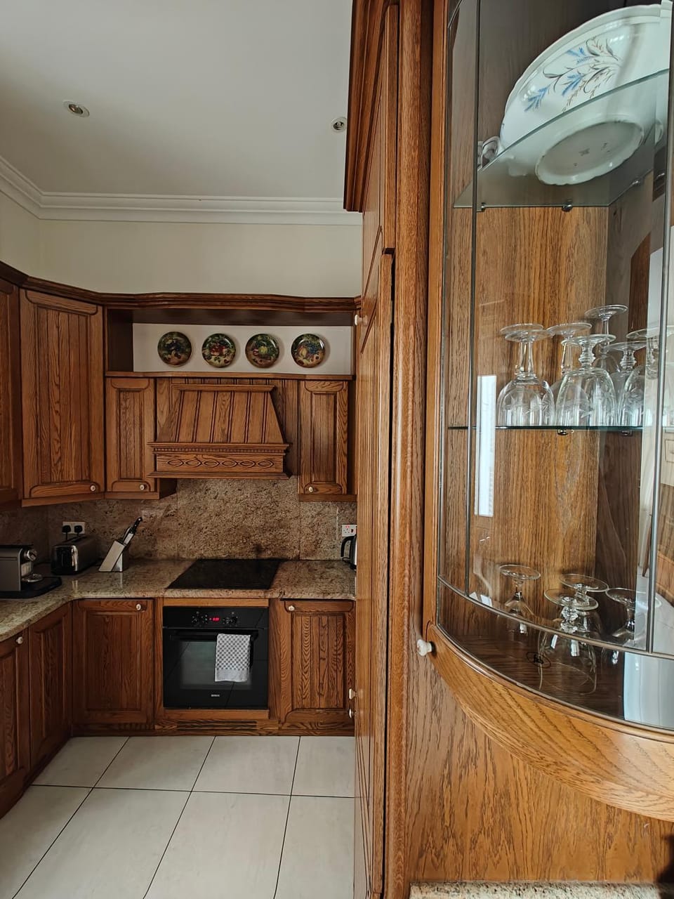 Kitchen or kitchenette, stove, toaster