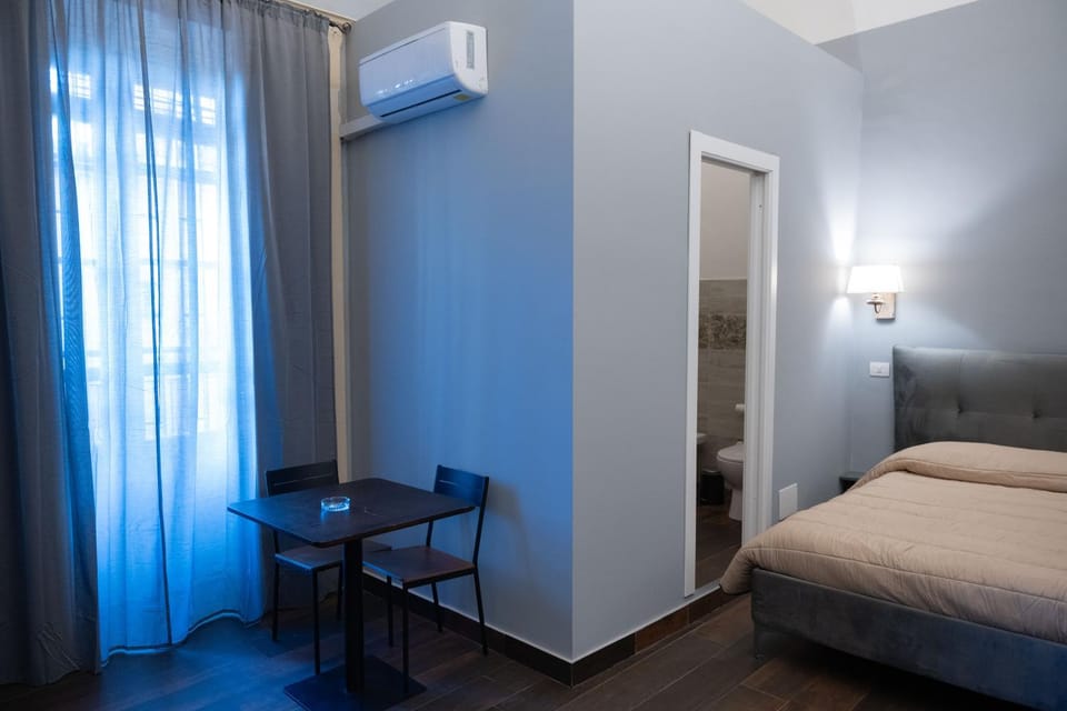 Bed, Bedroom, hair dresser, air conditioner