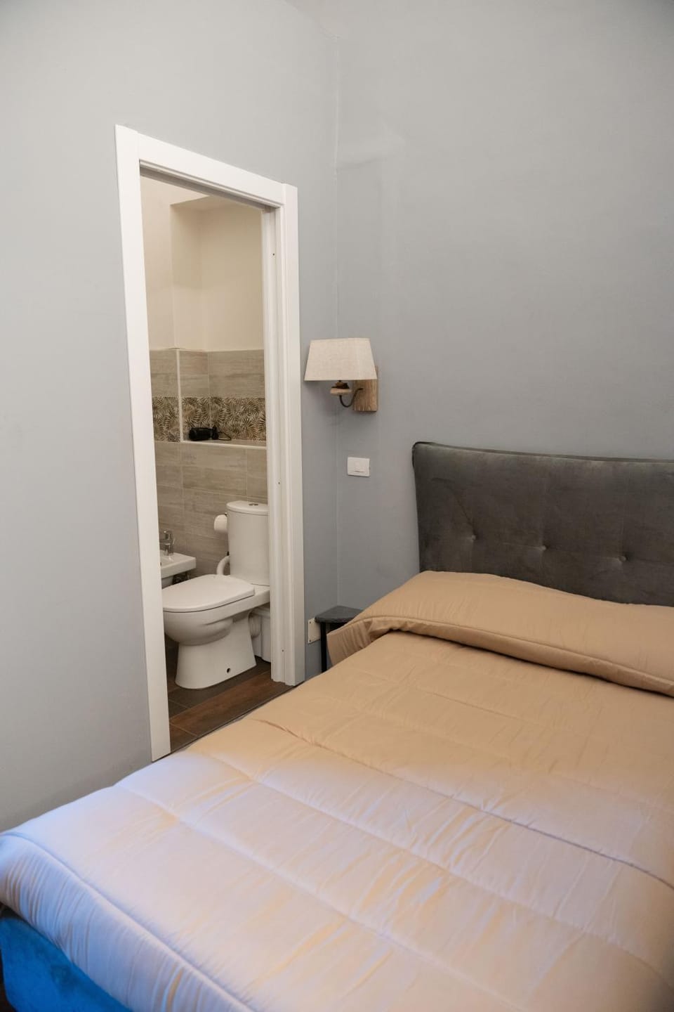 Toilet, Bed, Bathroom, Photo of the whole room, Bedroom