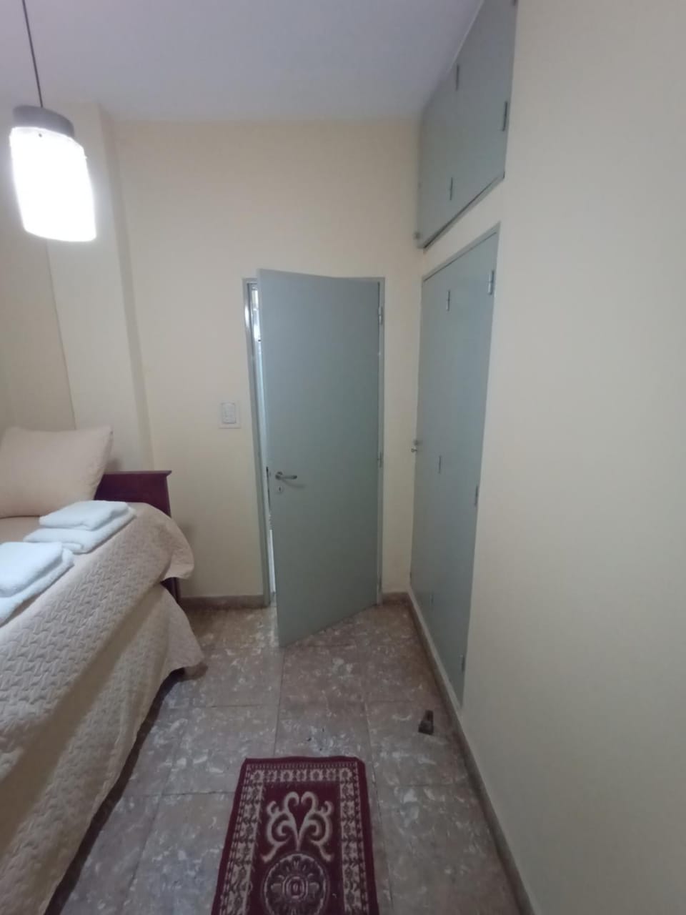 Bed, wardrobe