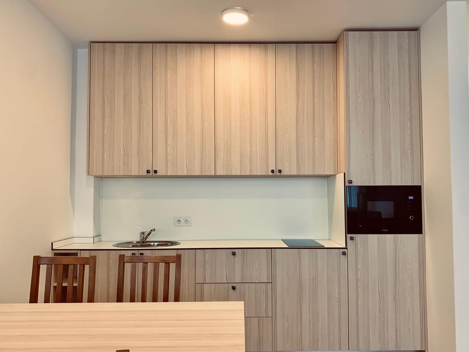 Kitchen or kitchenette, minibar, stove