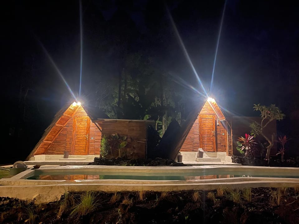 Triangular house and hot spring Bed and Breakfast in Karangasem Regency