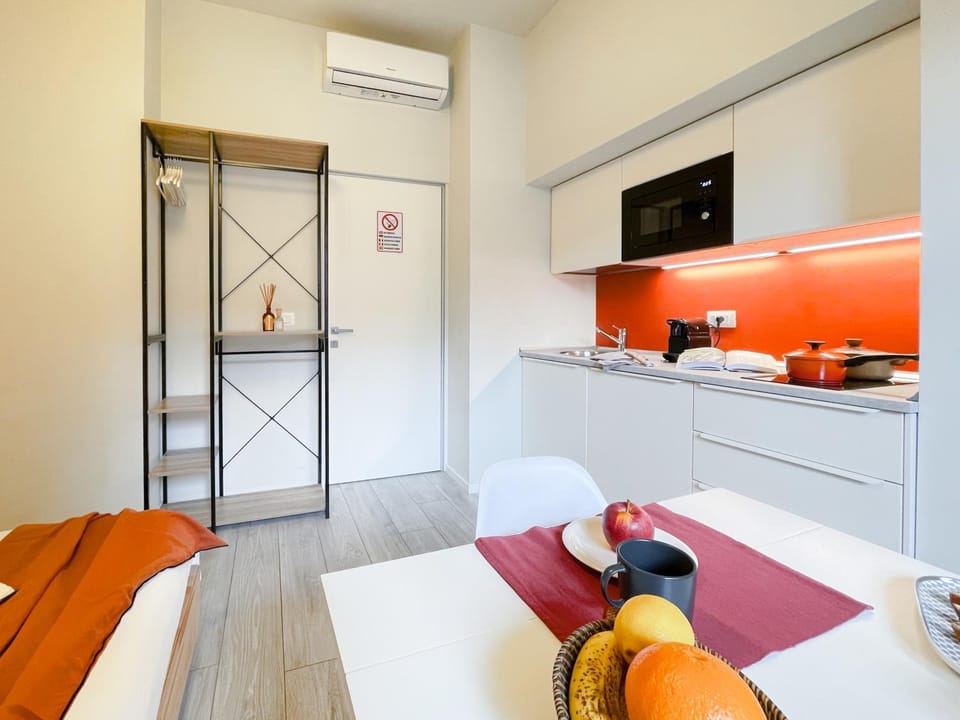 Kitchen or kitchenette, wardrobe, air conditioner