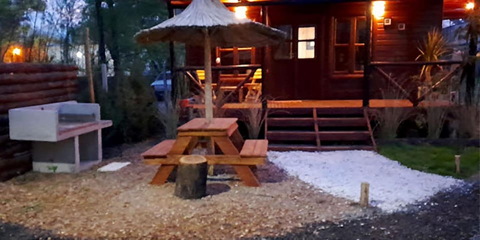 Property building, Patio, Night, Garden