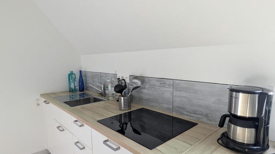 Kitchen or kitchenette, dishwasher, stove