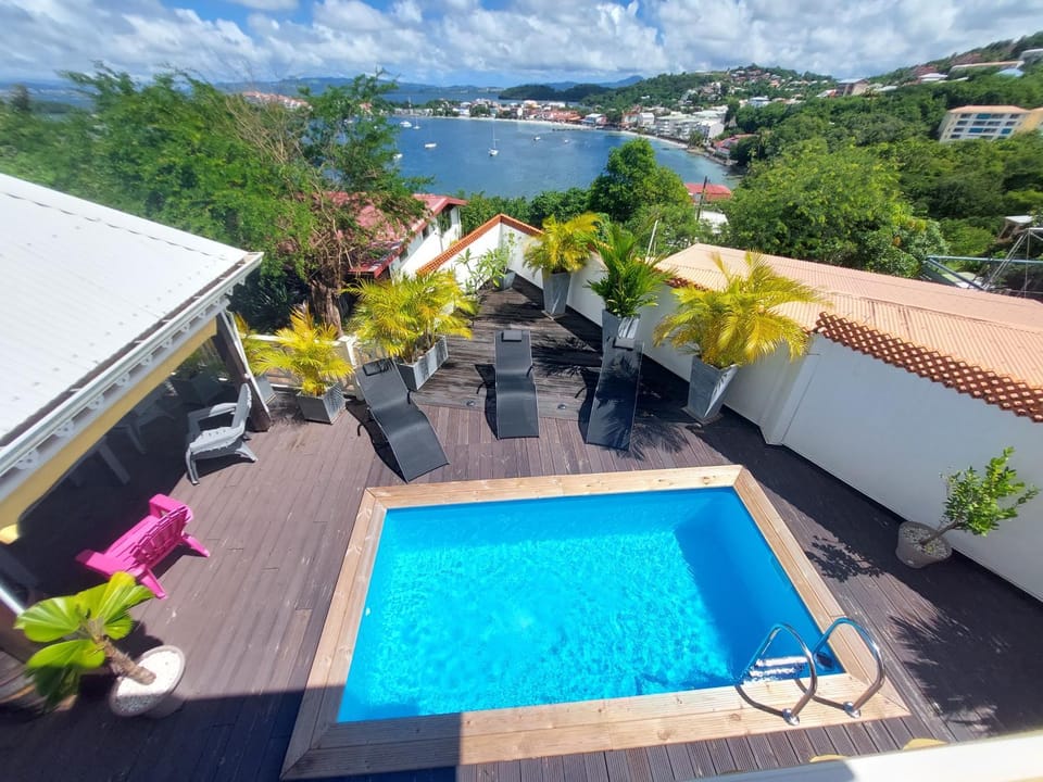 Patio, Natural landscape, View (from property/room), Balcony/Terrace, Pool view, Sea view, Swimming pool, sunbed