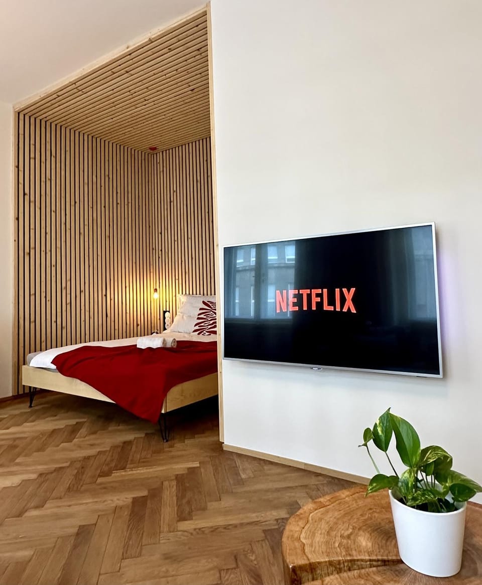 Bed, TV and multimedia, Evening entertainment, Bedroom