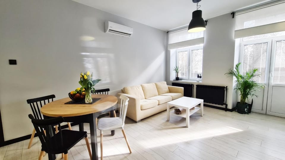 Living room, Seating area, Dining area, air conditioner