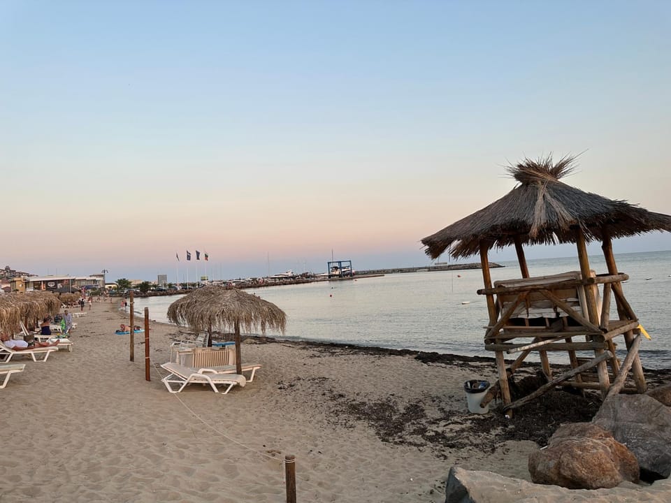 Beach, Sea view, Sunrise, Sunset, sunbed