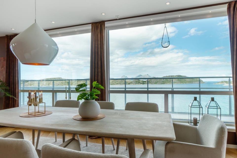 View (from property/room), Living room, Dining area, Sea view