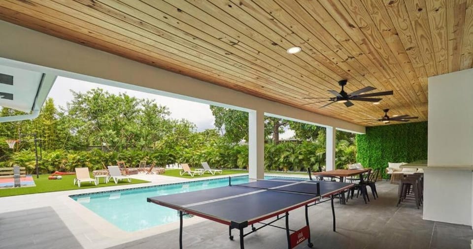 Patio, Table tennis, Pool view, Swimming pool, sunbed