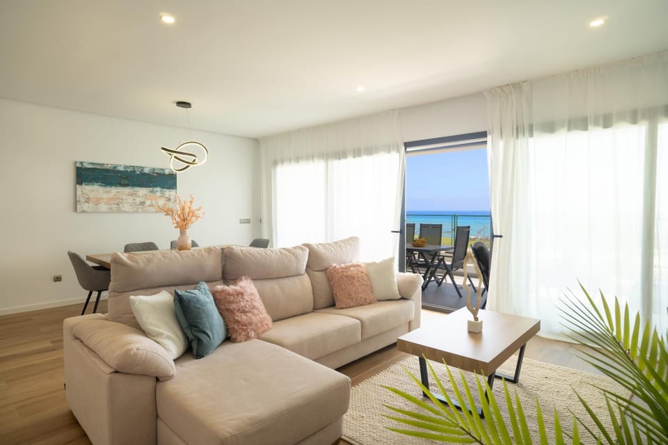 View (from property/room), Living room, Seating area, Sea view